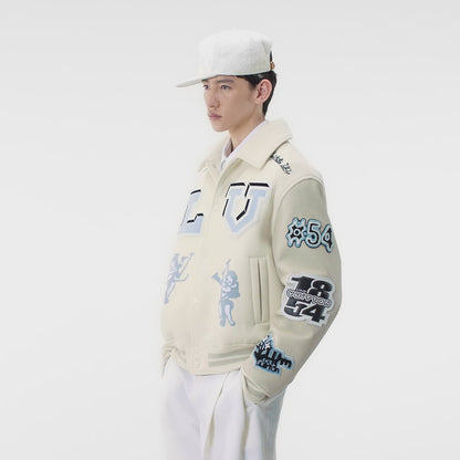 Louis Vuitton Veste Varsity Bunny Blanc et Bleu