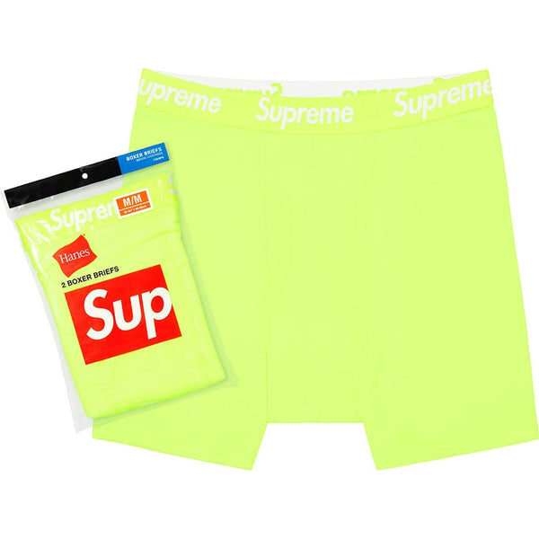 Supreme Hanes Boxer Briefs (2 Pack) Fluorescent Yellow – SNEAKER